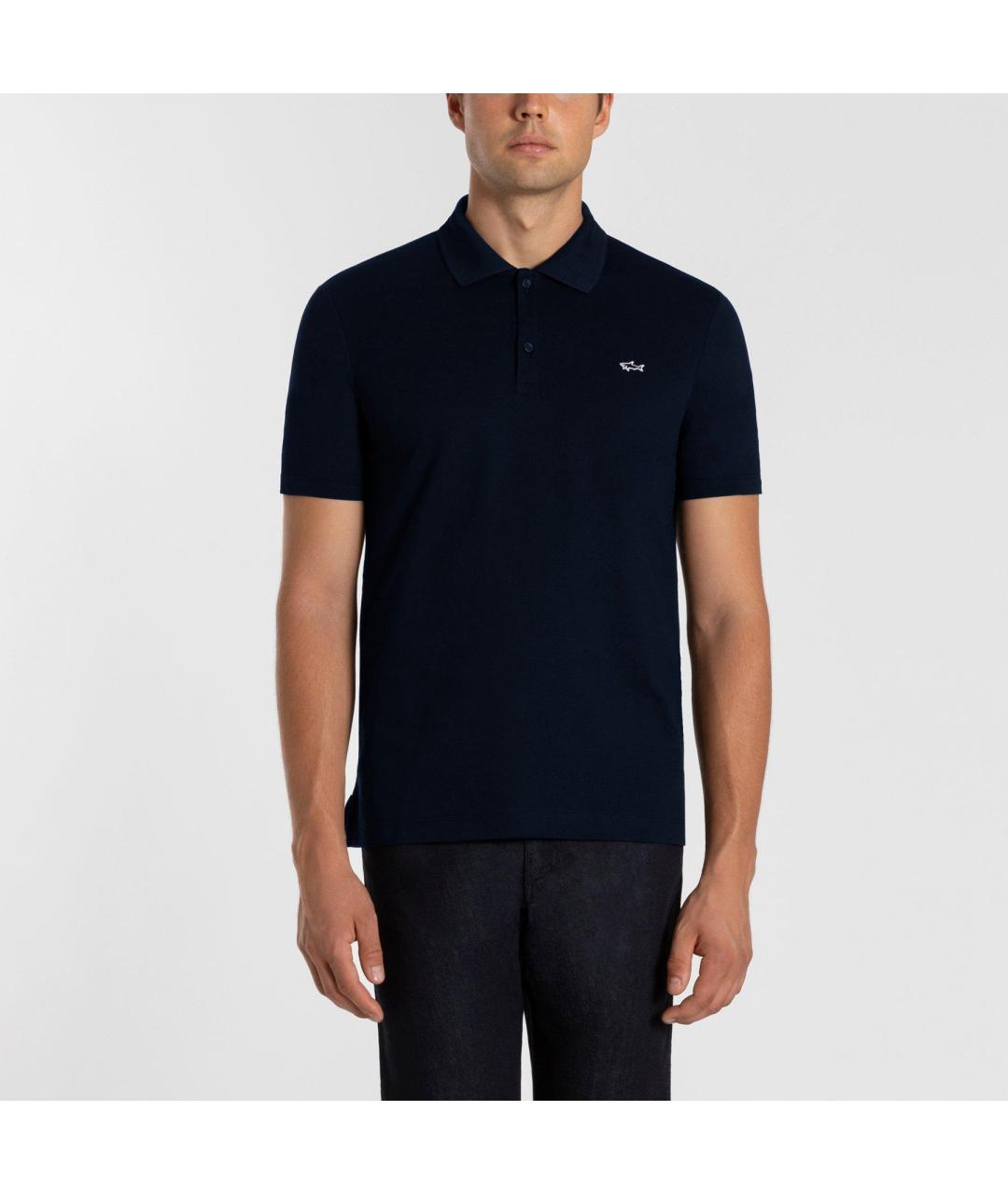 PAUL & SHARK Синее хлопковое поло с коротким рукавом, фото 3