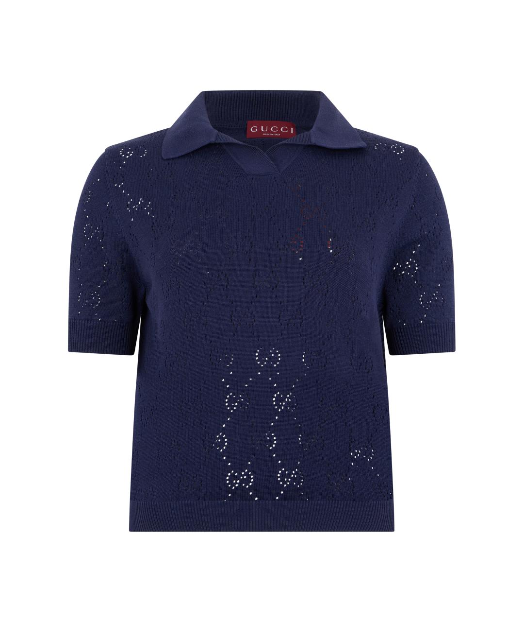 GUCCI Синяя хлопковая футболка, фото 1