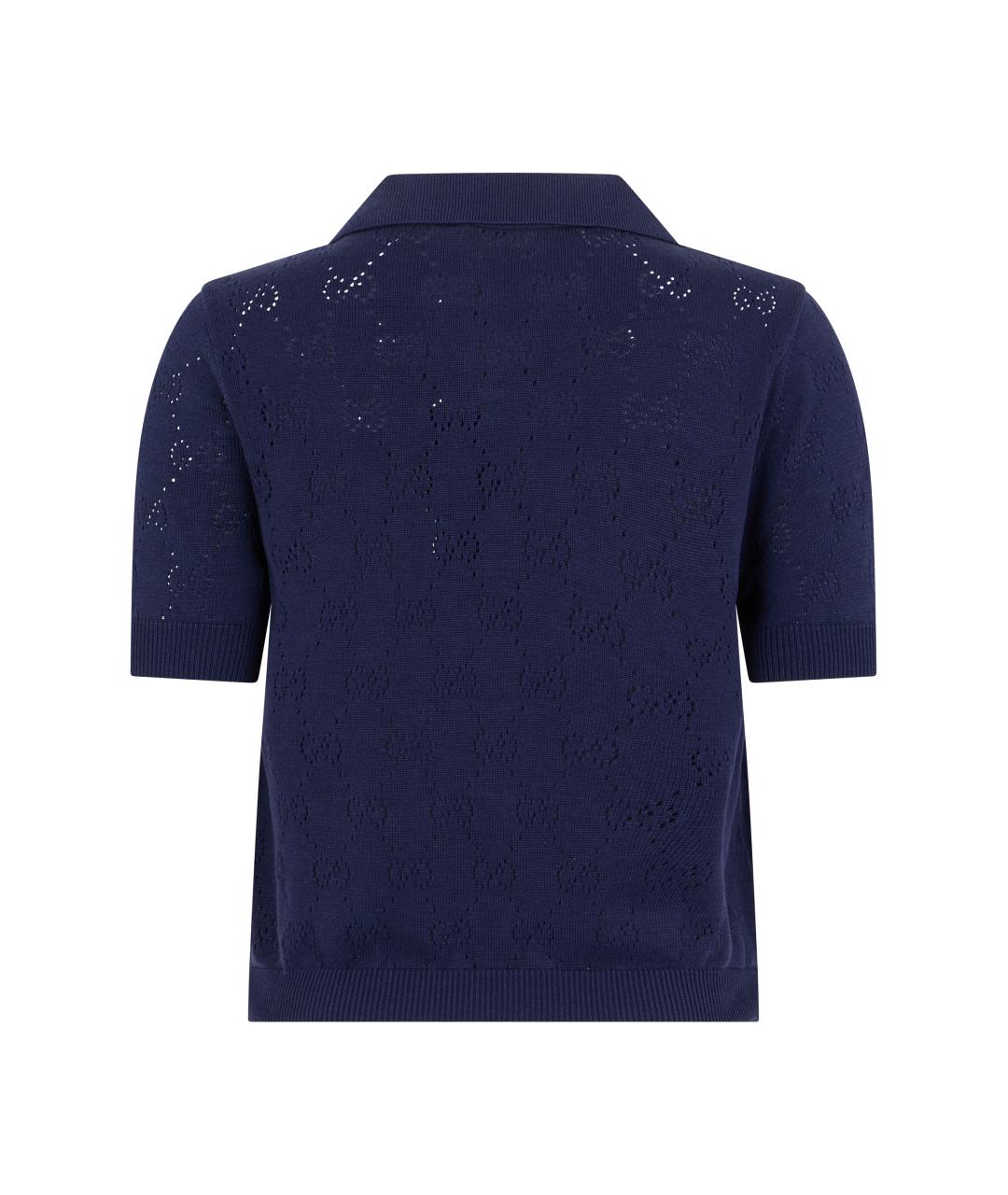 GUCCI Синяя хлопковая футболка, фото 2