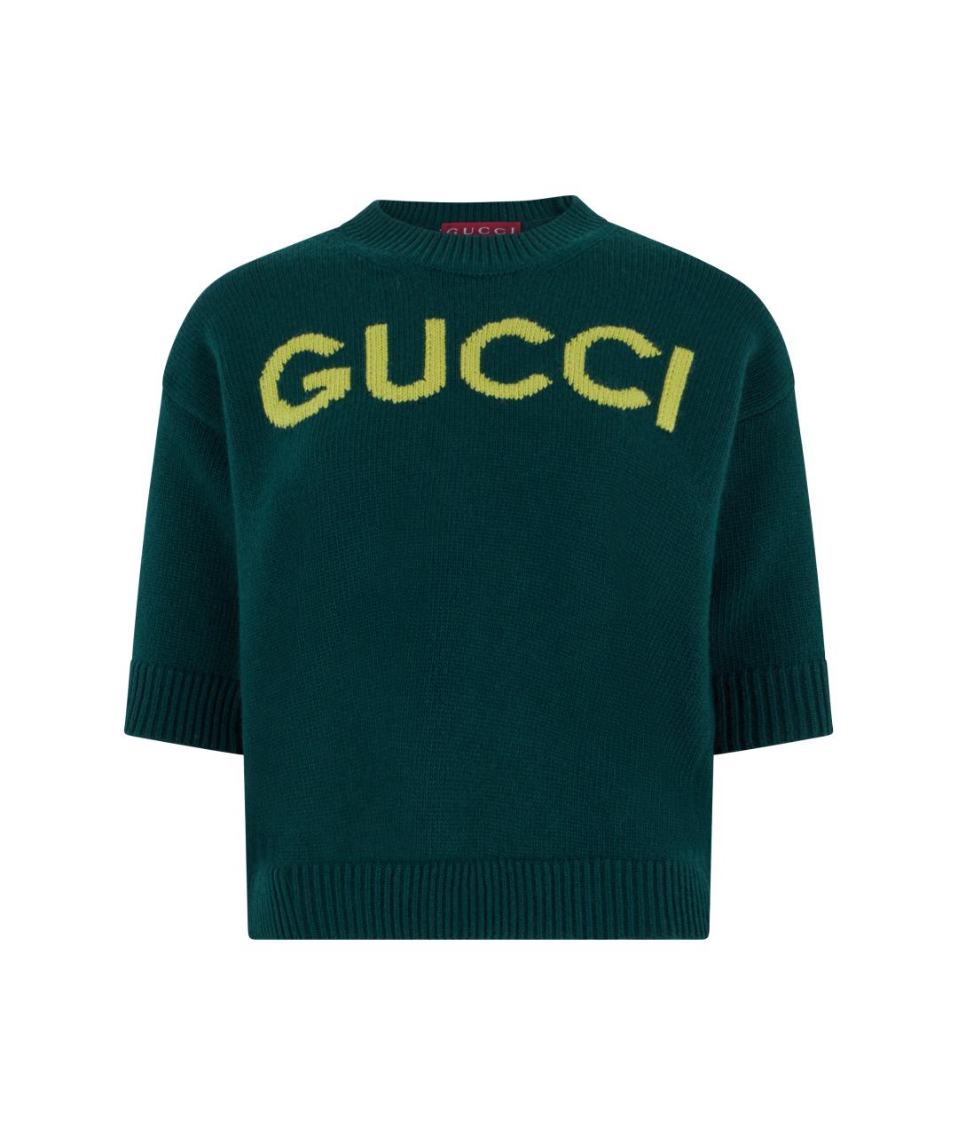 GUCCI Зеленый шерстяной джемпер / свитер, фото 1