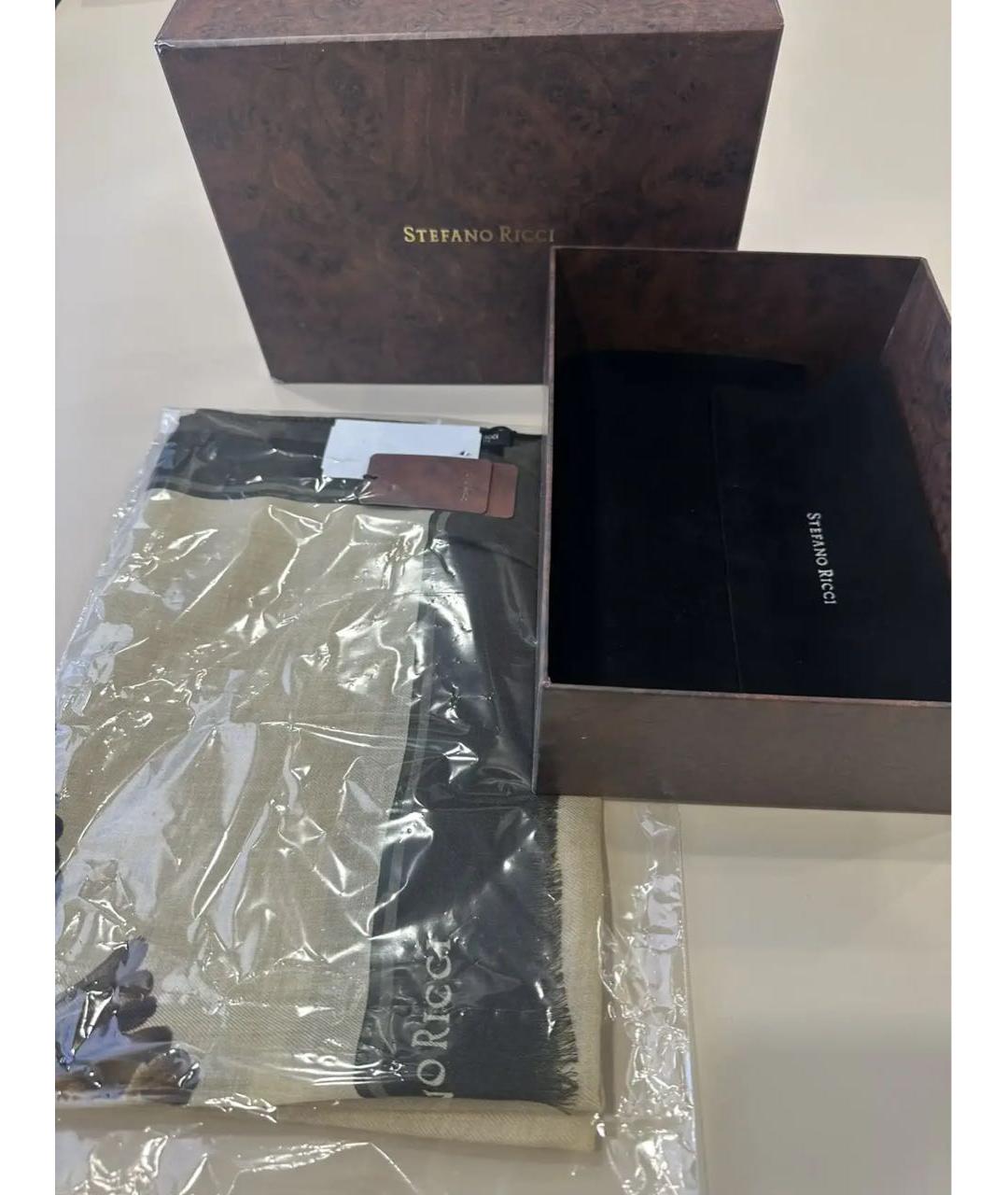 STEFANO RICCI Бежевый кашемировый шарф, фото 8