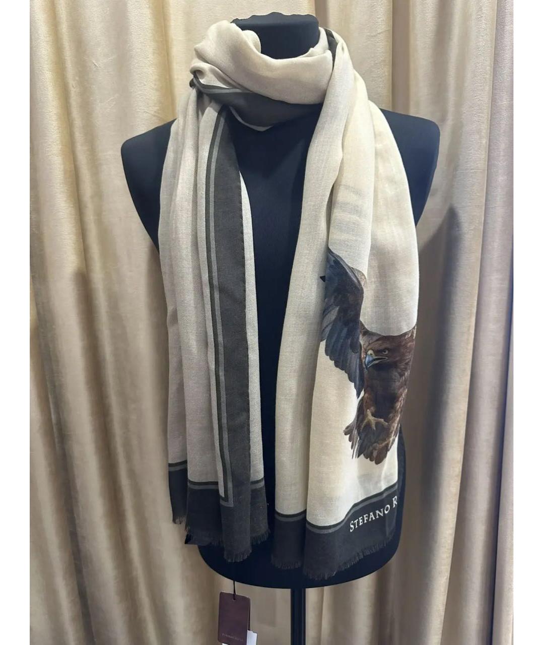STEFANO RICCI Бежевый кашемировый шарф, фото 3