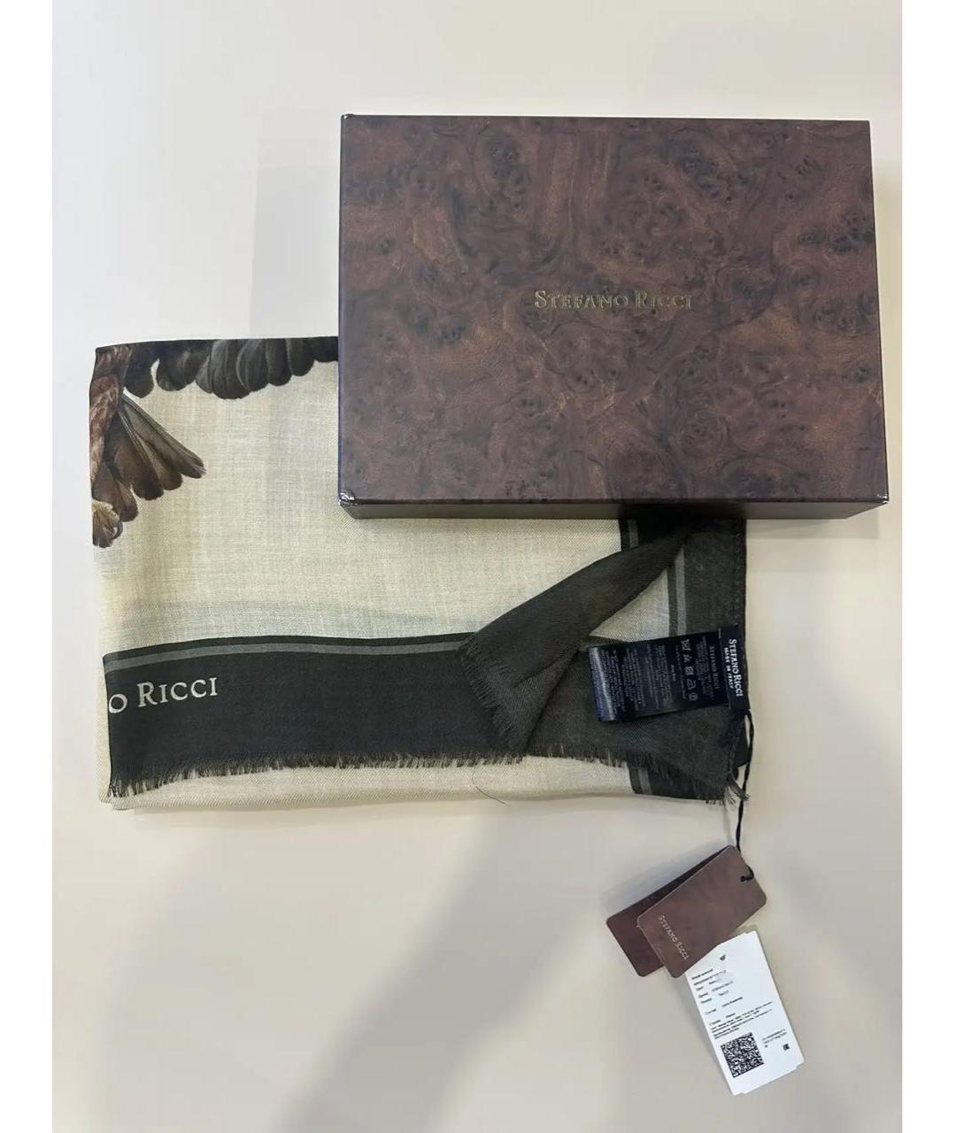 STEFANO RICCI Бежевый кашемировый шарф, фото 4