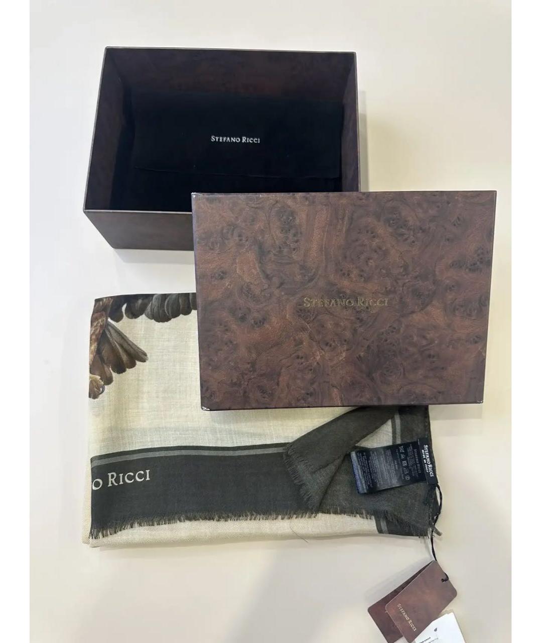 STEFANO RICCI Бежевый кашемировый шарф, фото 6