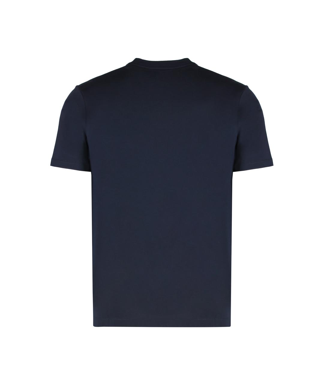 PAUL & SHARK Темно-синяя хлопковая футболка, фото 2