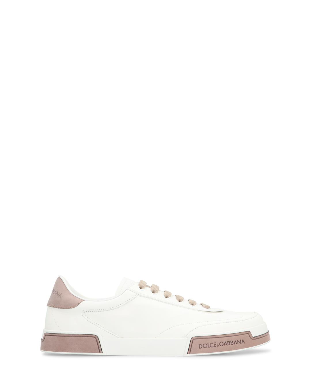 DOLCE&GABBANA Белые кожаные низкие кроссовки / кеды, фото 1