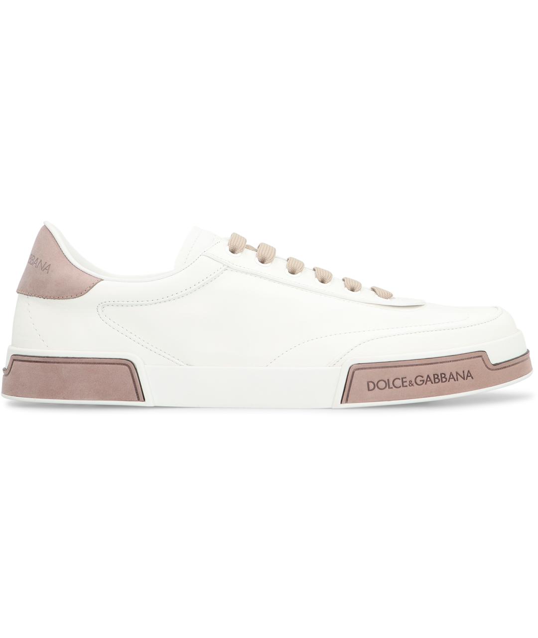 DOLCE&GABBANA Белые кожаные низкие кроссовки / кеды, фото 2