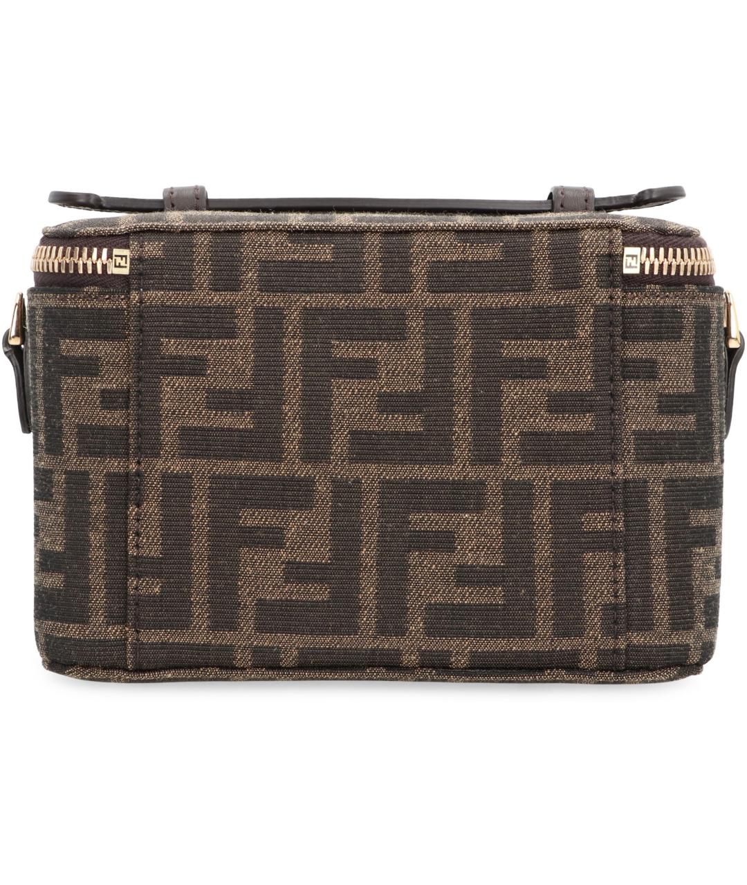 FENDI Коричневая синтетическая сумка с короткими ручками, фото 3