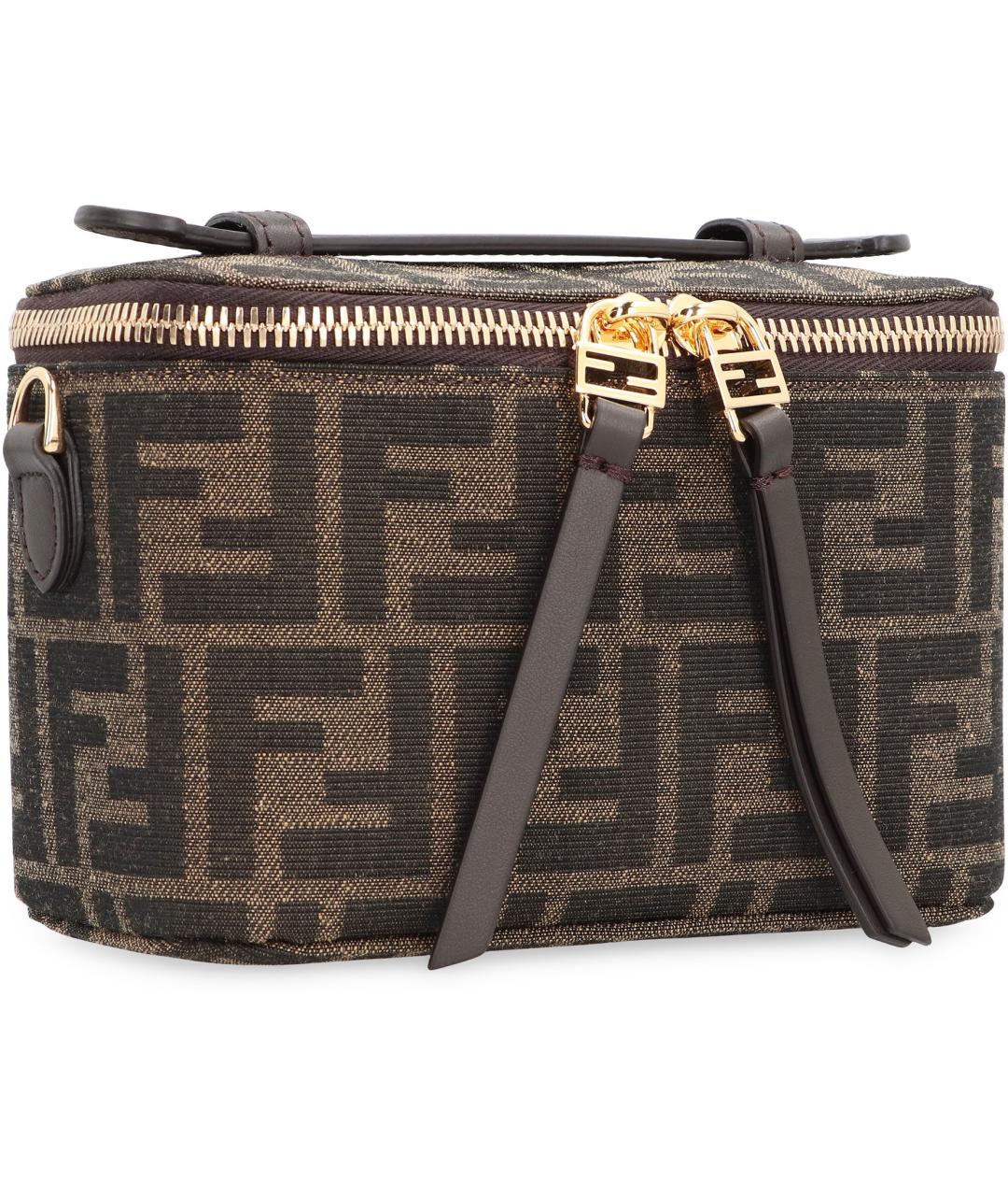 FENDI Коричневая синтетическая сумка с короткими ручками, фото 2