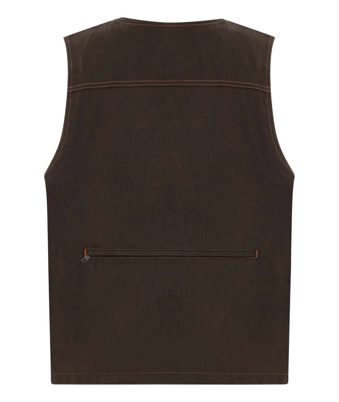 AGOLDE Коричневый хлопковый жилет, фото 2