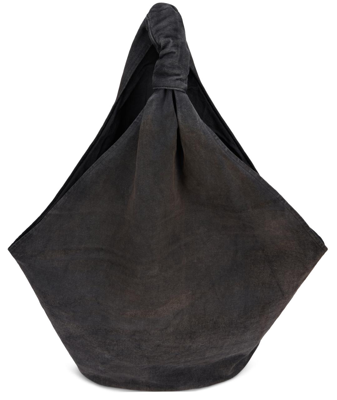 OUR LEGACY Черная хлопковая сумка тоут, фото 4