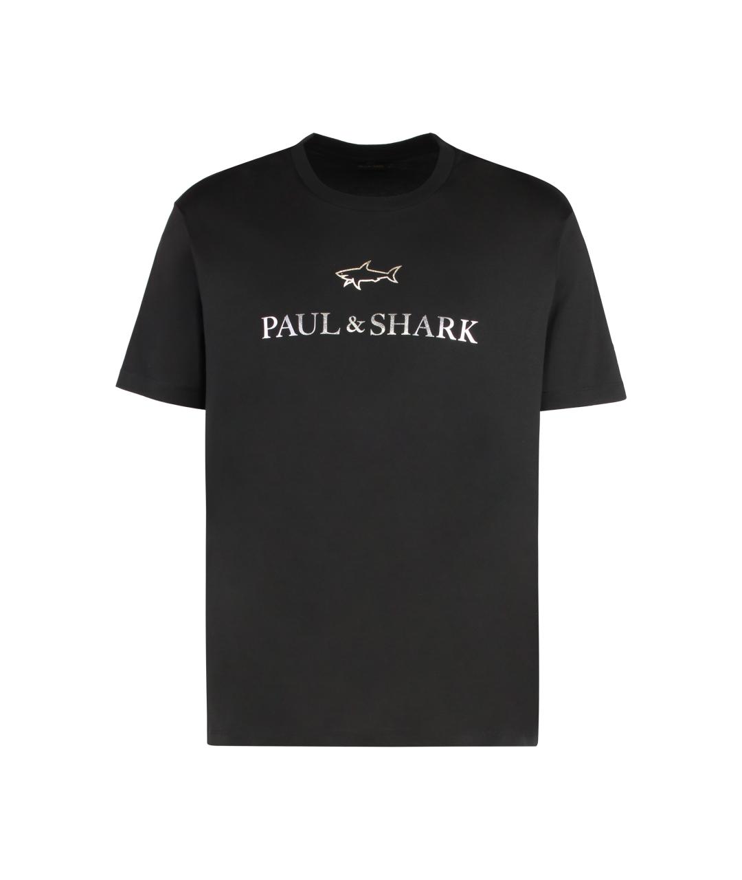 PAUL & SHARK Черная хлопковая футболка, фото 1