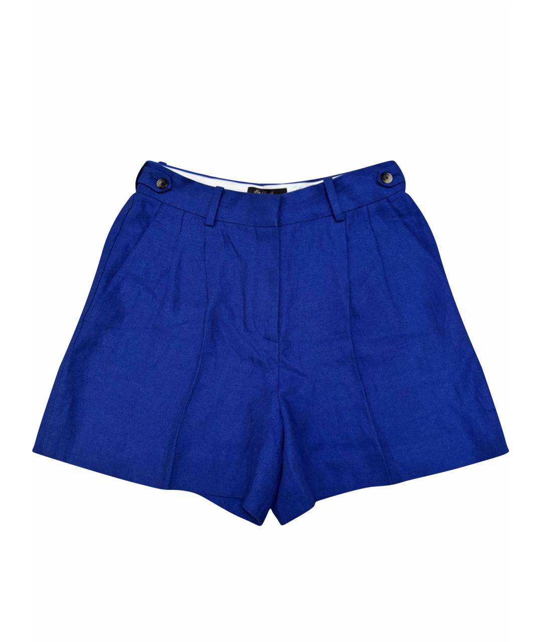 LORO PIANA Синие льняные шорты, фото 1