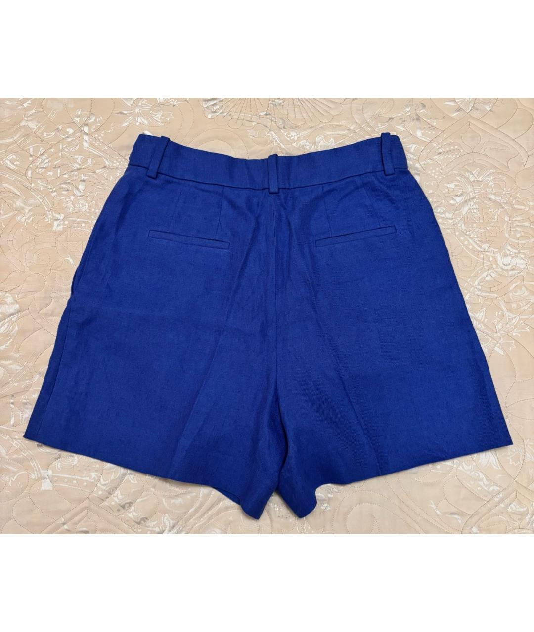 LORO PIANA Синие льняные шорты, фото 2