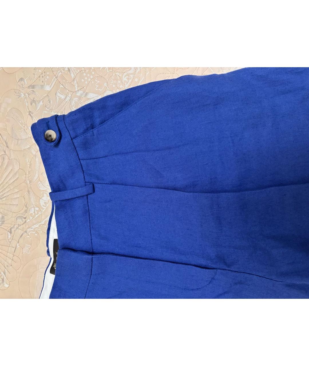 LORO PIANA Синие льняные шорты, фото 3