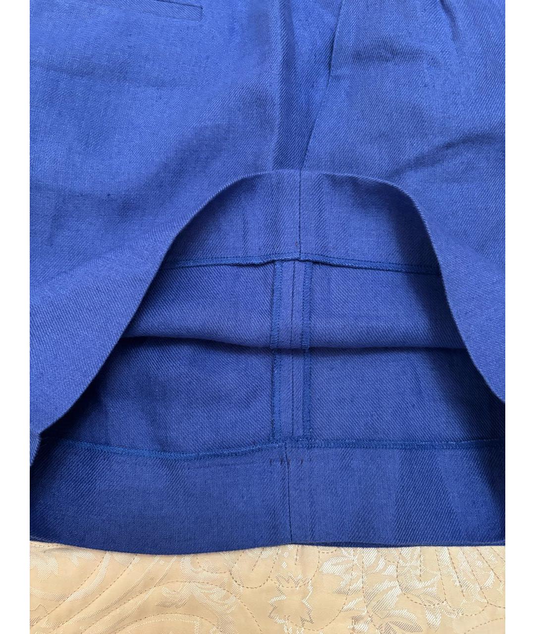 LORO PIANA Синие льняные шорты, фото 6