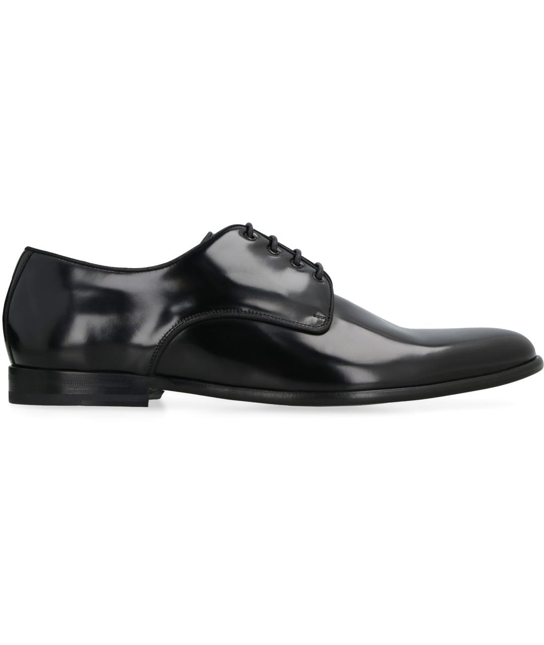 DOLCE&GABBANA Черные кожаные туфли, фото 1