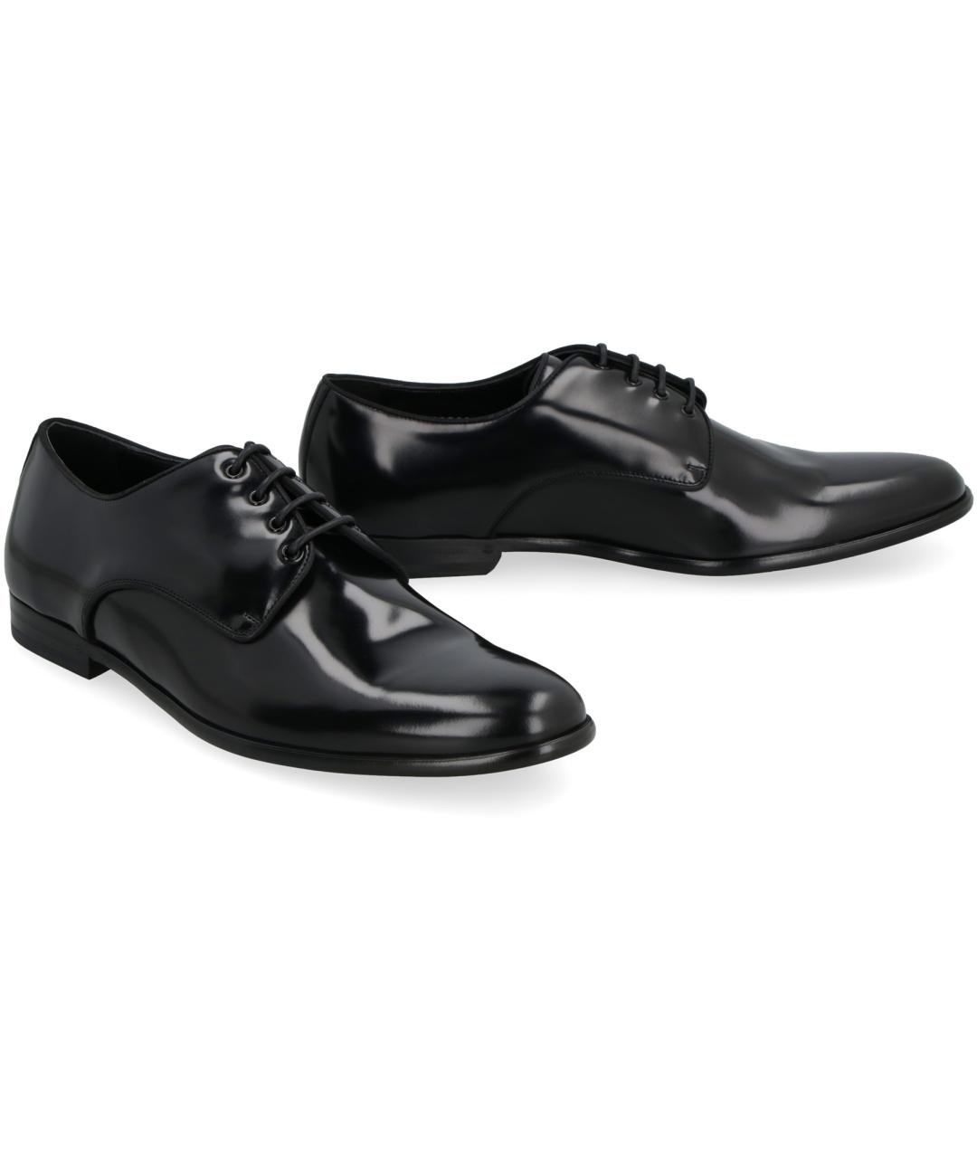 DOLCE&GABBANA Черные кожаные туфли, фото 2