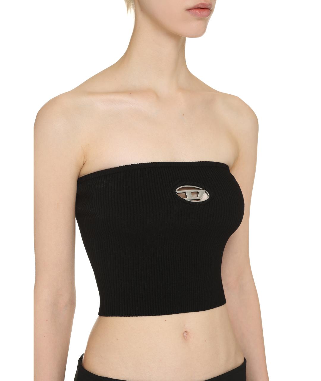 DIESEL Черная вискозная майка, фото 5