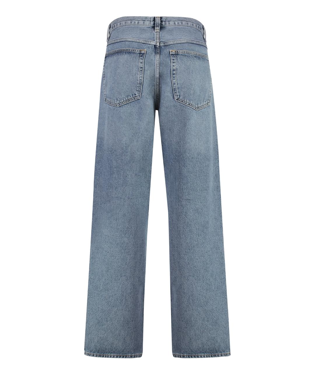 AGOLDE Голубые хлопковые прямые джинсы, фото 2