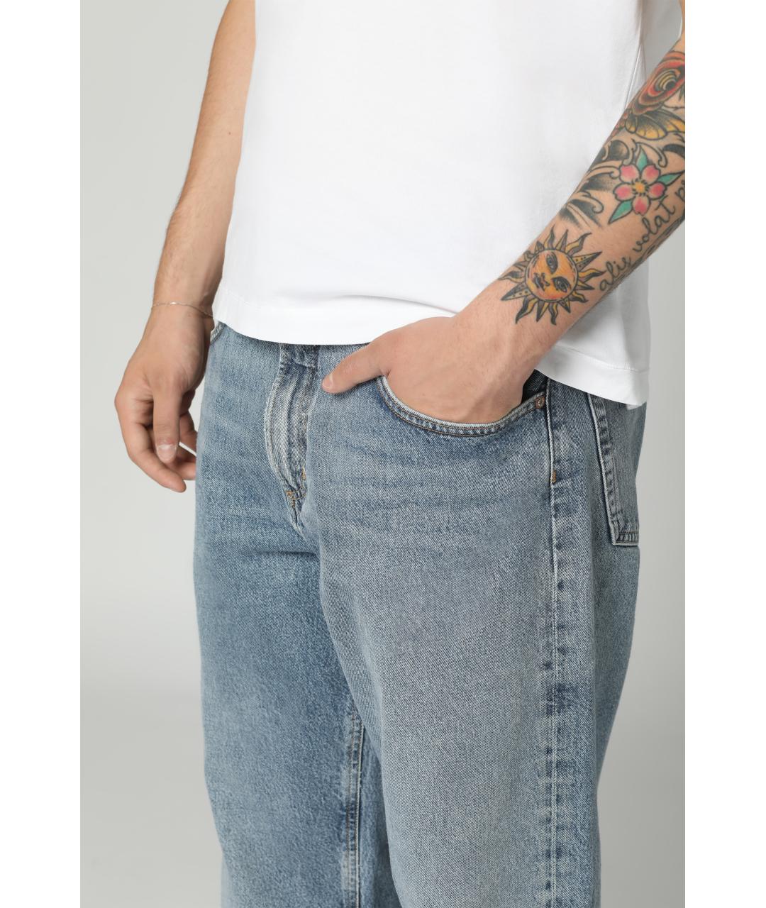 AGOLDE Голубые хлопковые прямые джинсы, фото 5