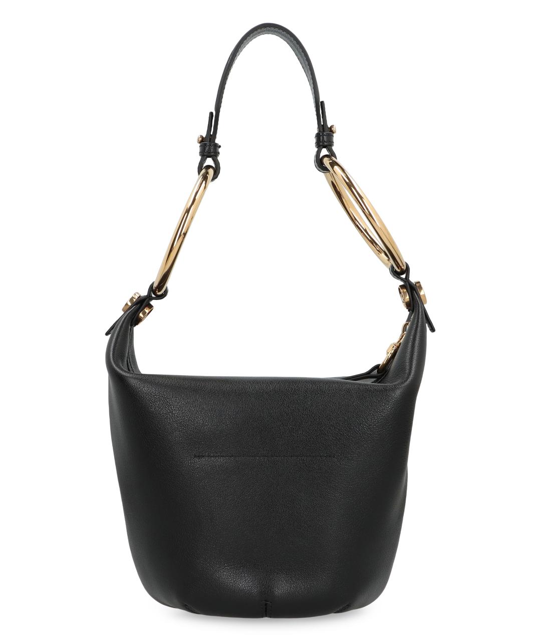 CHLOE Черная кожаная сумка с короткими ручками, фото 3