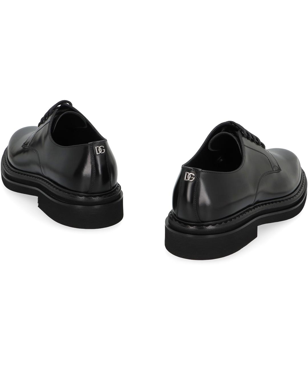 DOLCE&GABBANA Черные кожаные туфли, фото 3