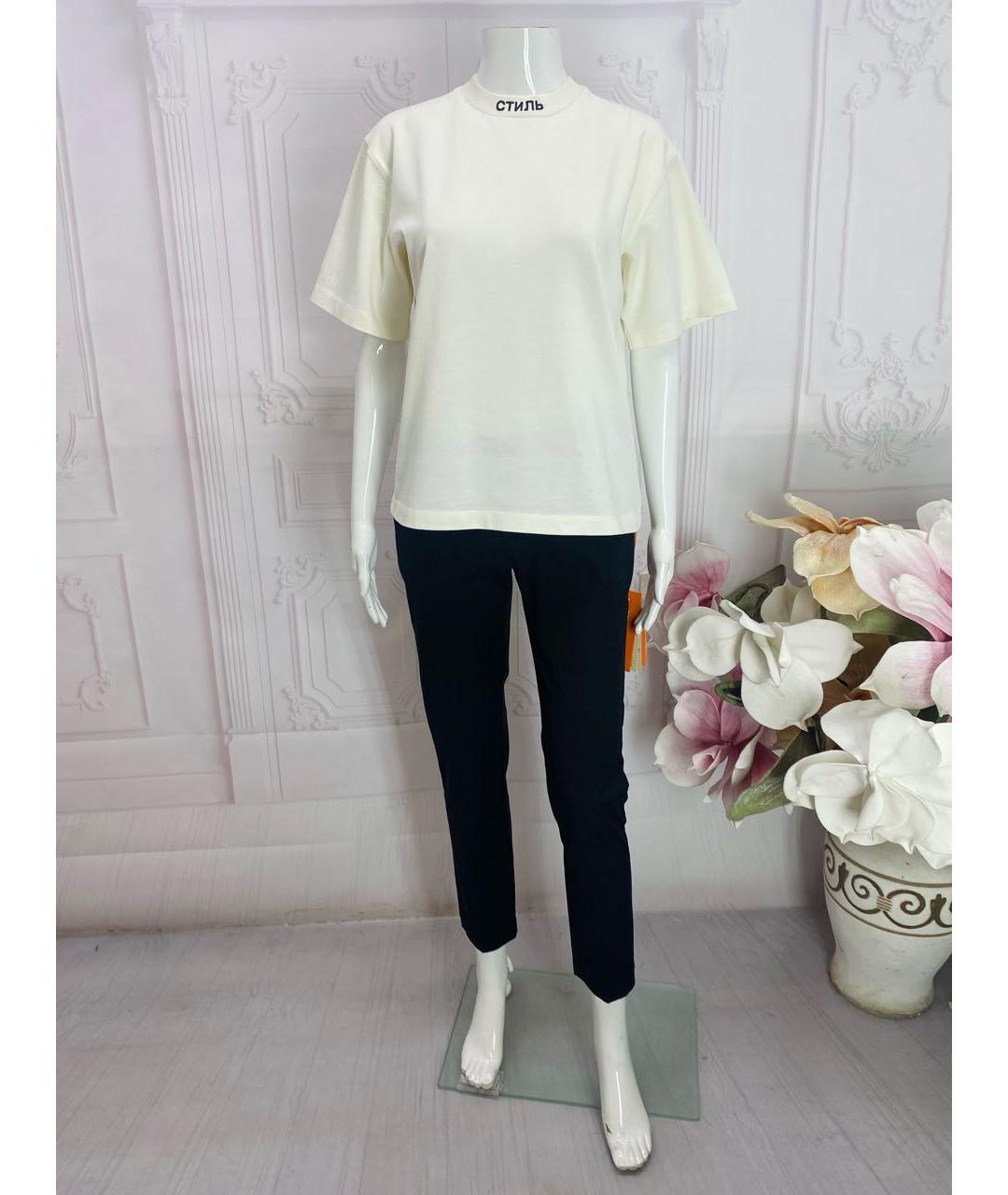 HERON PRESTON Белая хлопковая футболка, фото 5