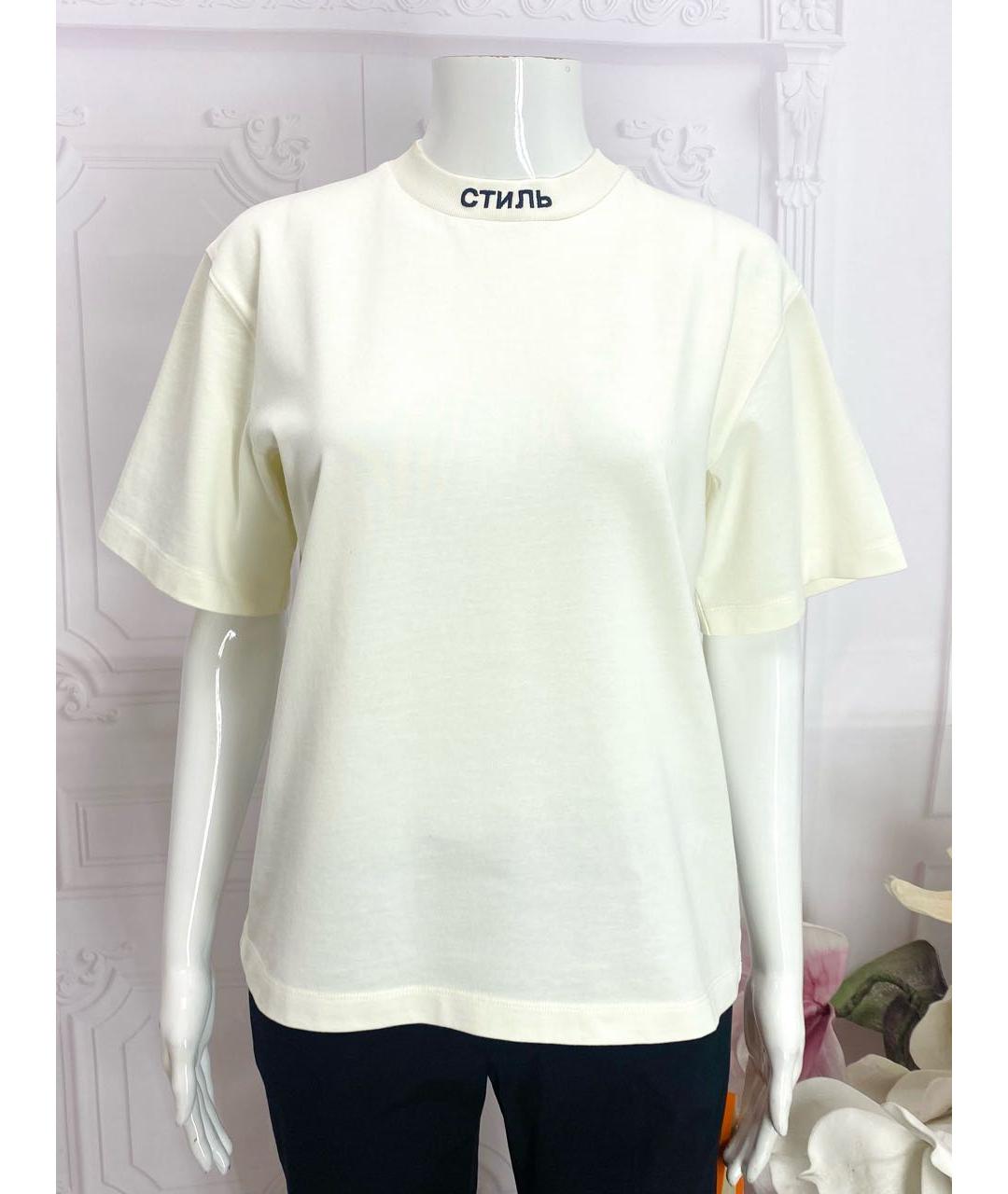 HERON PRESTON Белая хлопковая футболка, фото 9