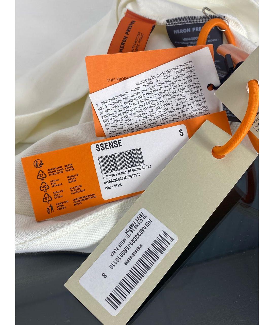 HERON PRESTON Белая хлопковая футболка, фото 7