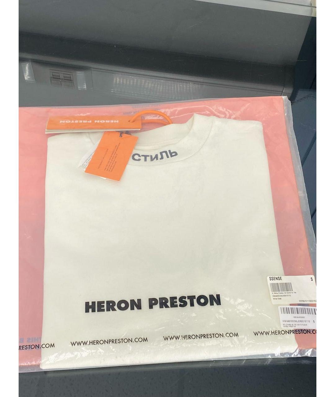 HERON PRESTON Белая хлопковая футболка, фото 4