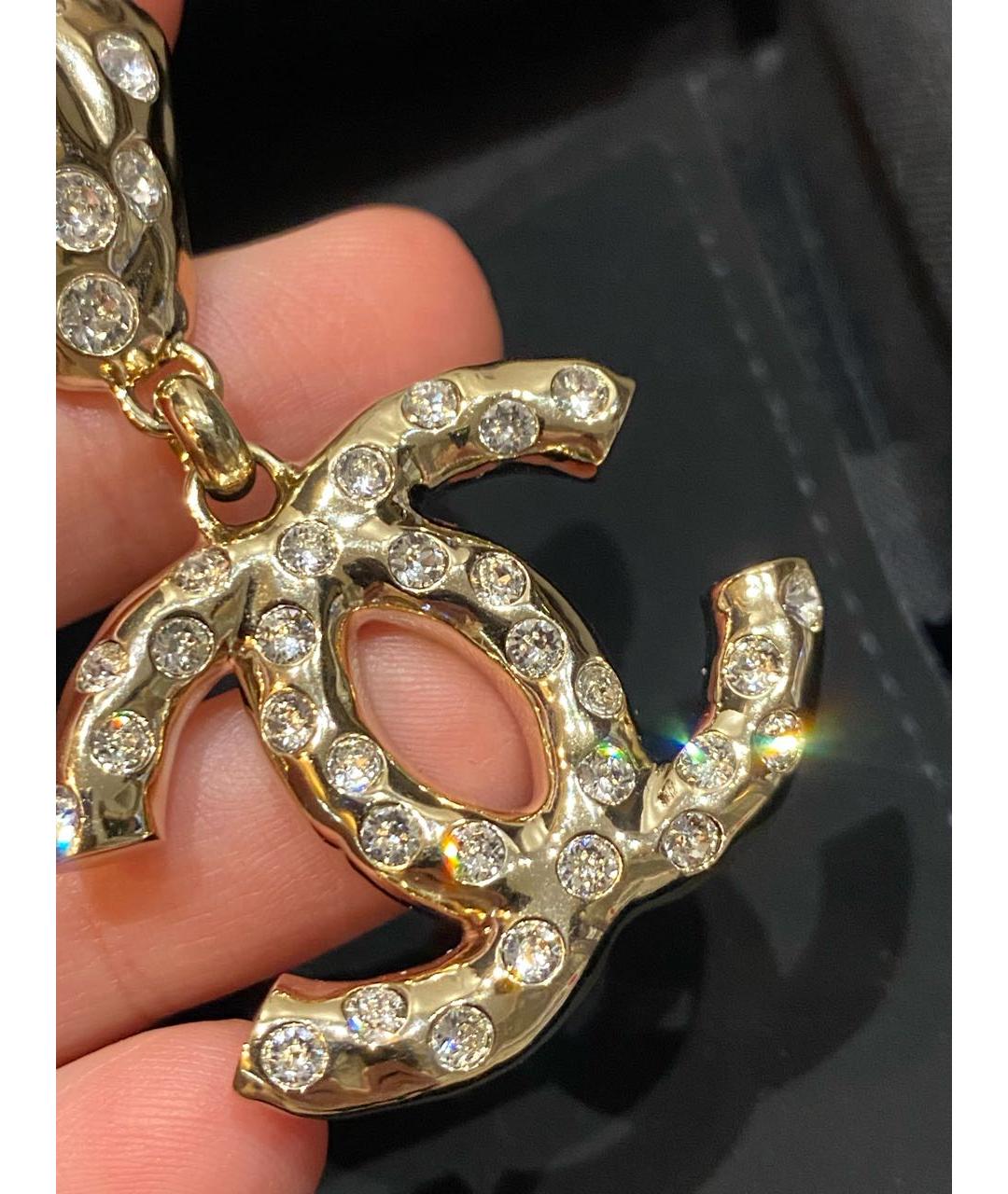 CHANEL Золотые металлические серьги, фото 6