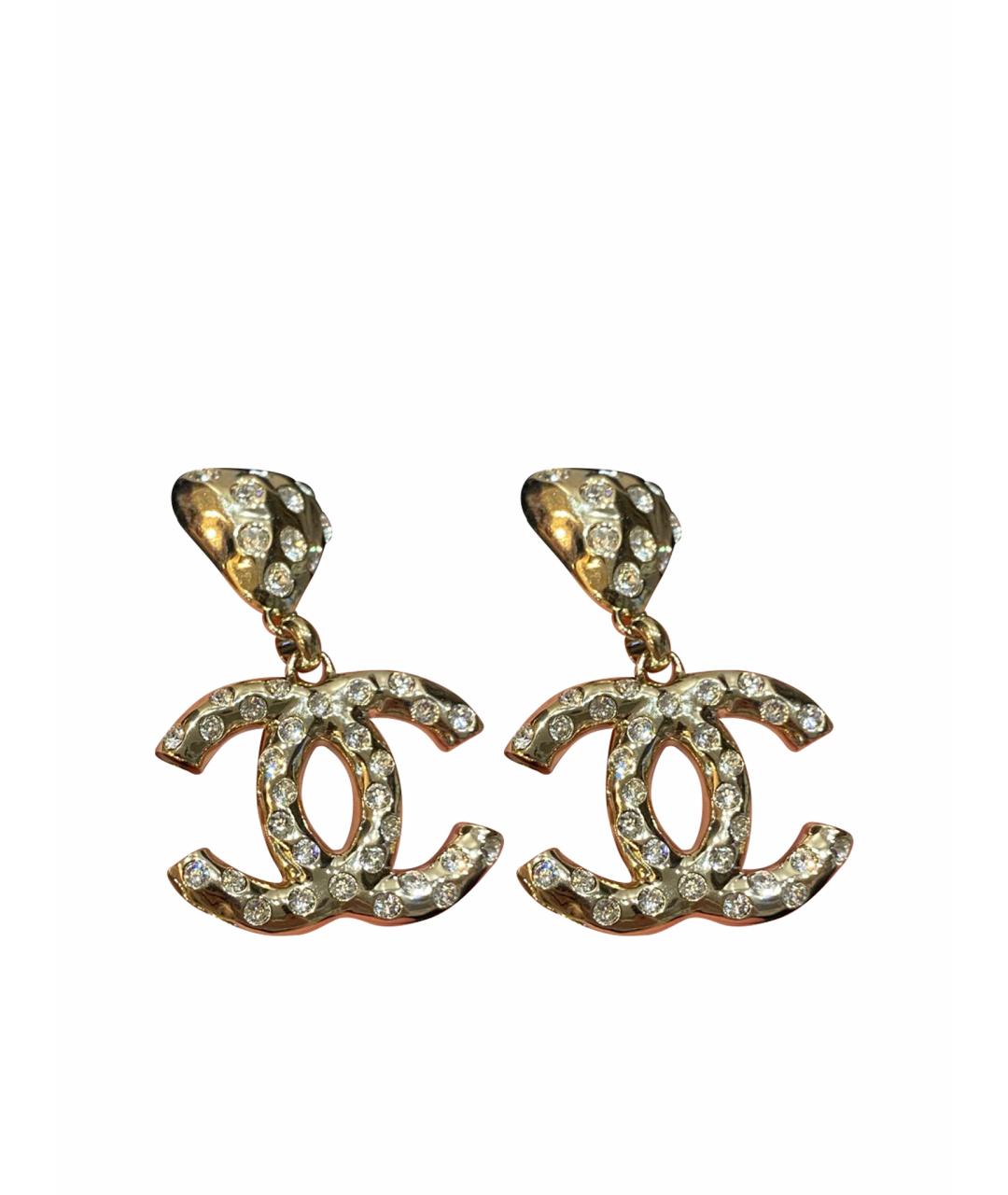 CHANEL Золотые металлические серьги, фото 1