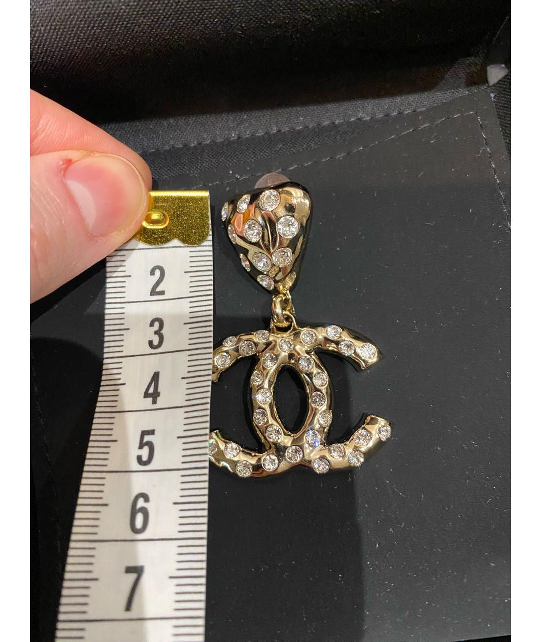 CHANEL Золотые металлические серьги, фото 2