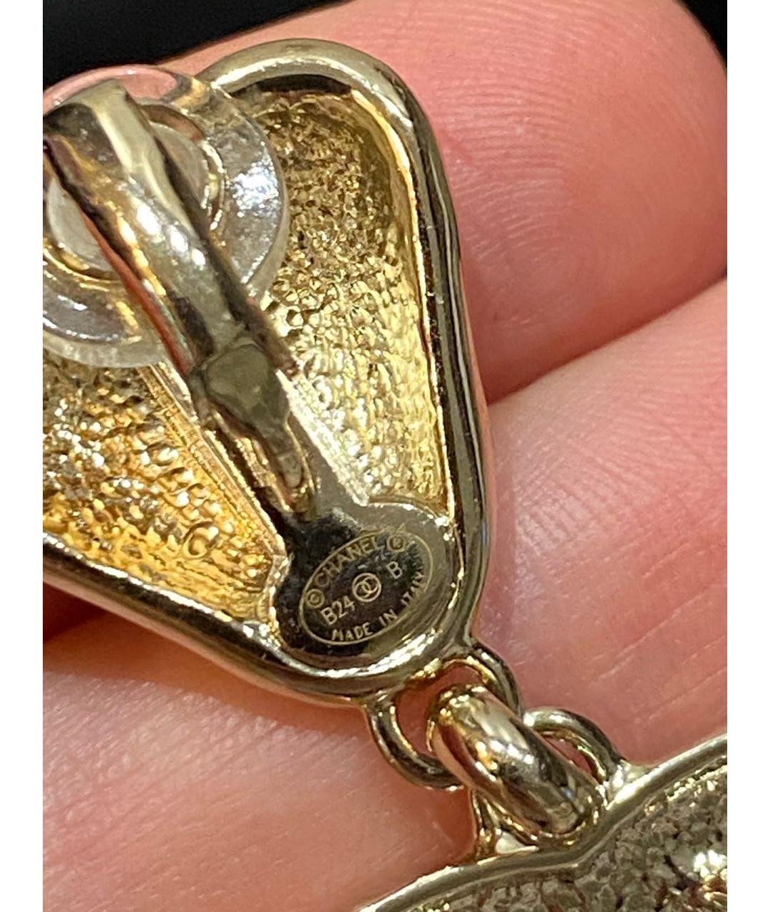 CHANEL Золотые металлические серьги, фото 4