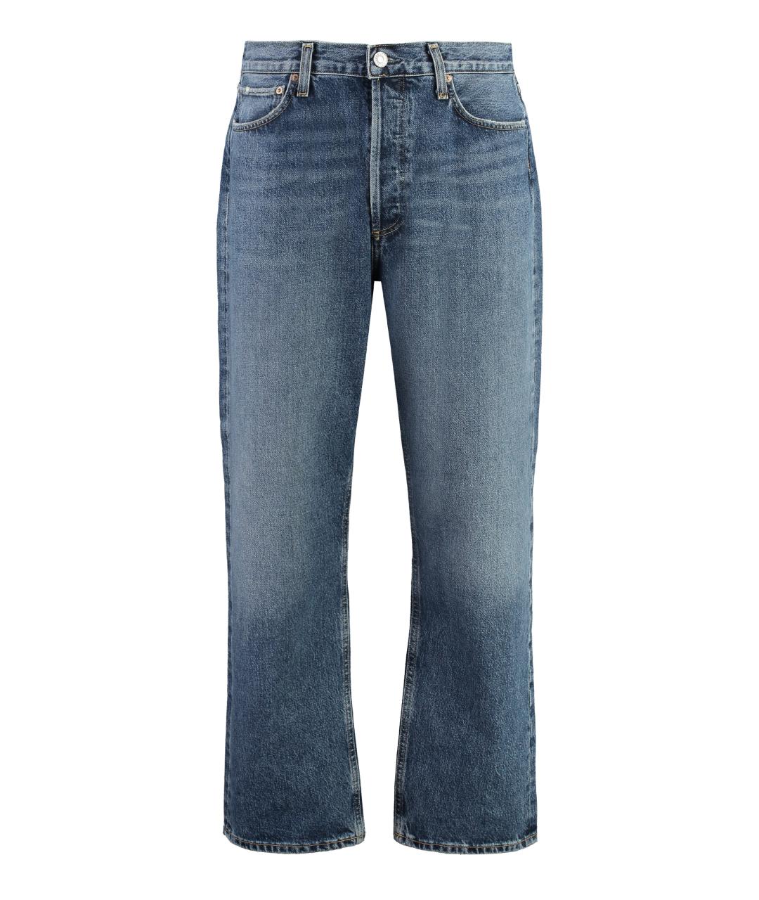 AGOLDE Синие хлопковые прямые джинсы, фото 1