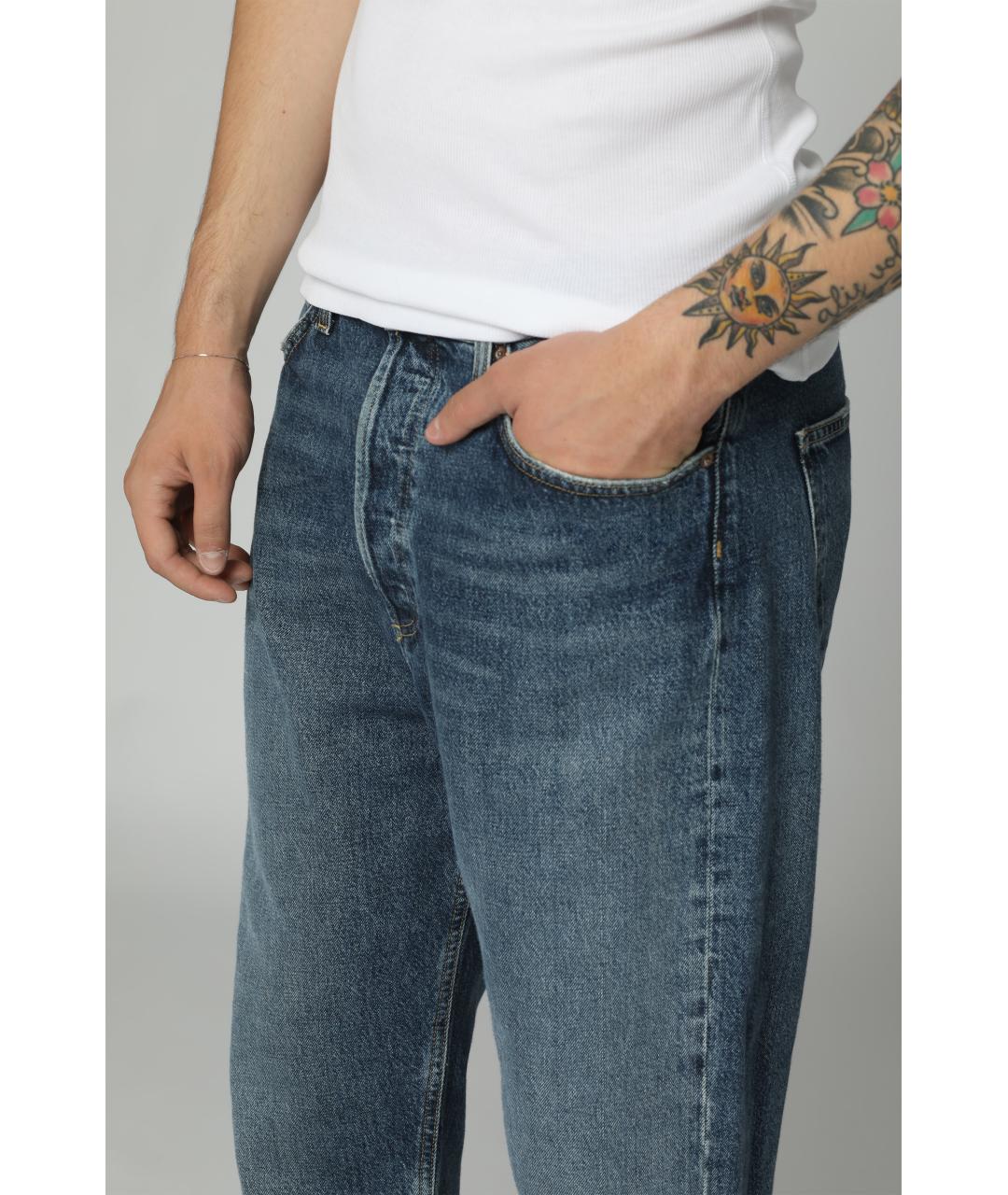 AGOLDE Синие хлопковые прямые джинсы, фото 5
