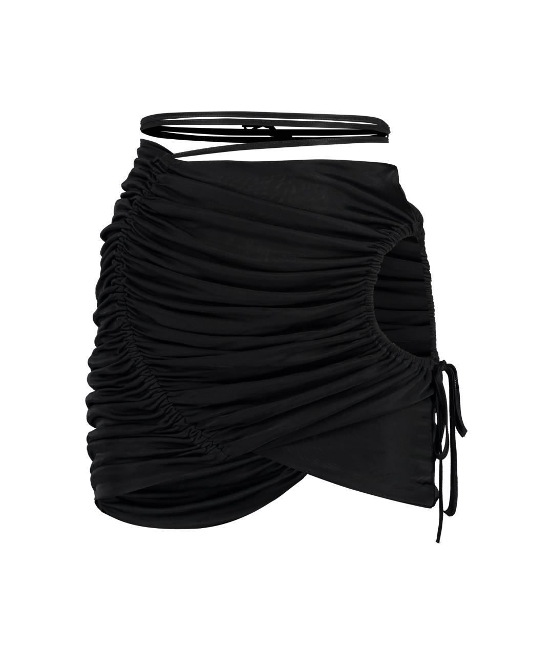 ANDREADAMO Черная вискозная юбка мини, фото 1