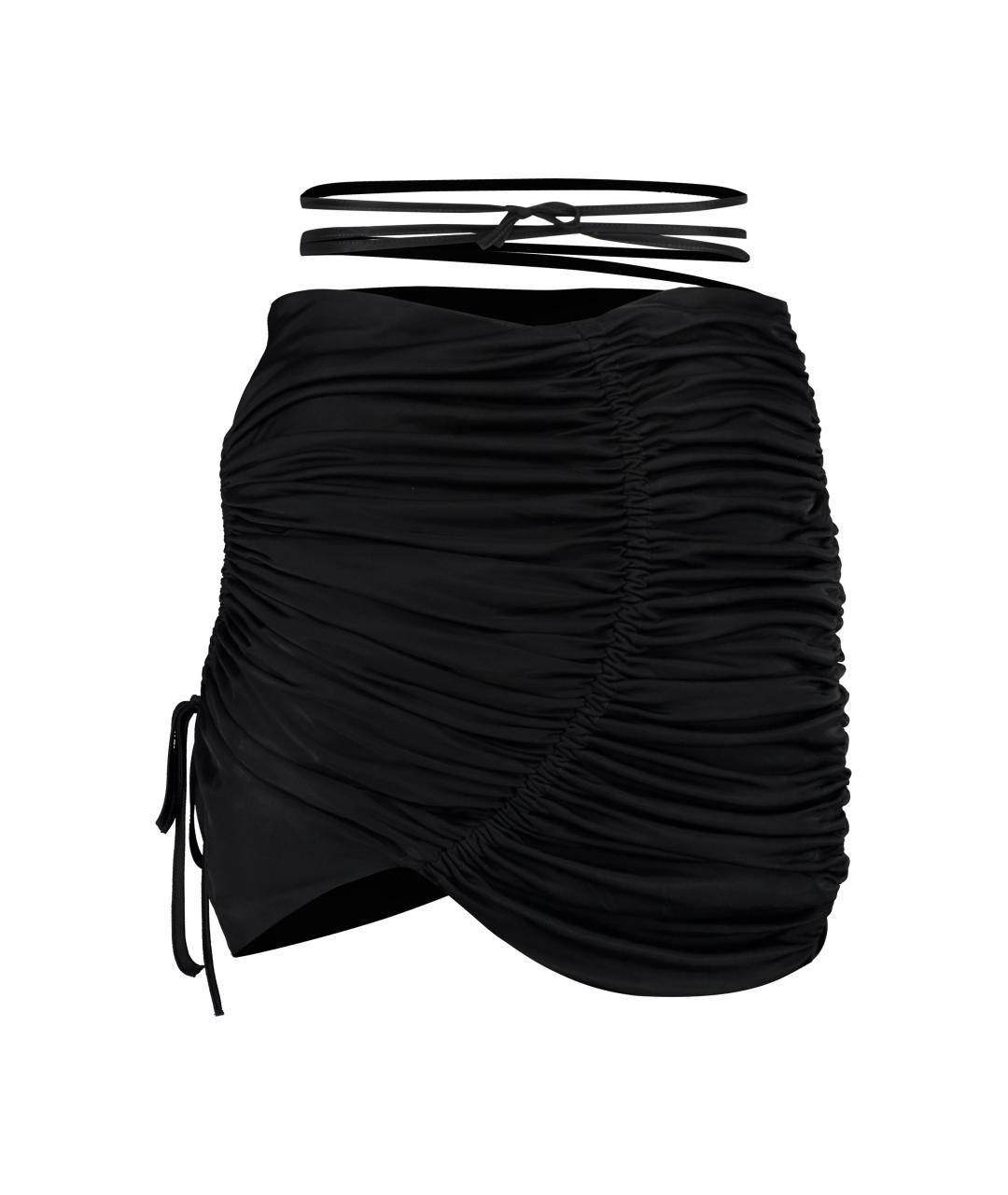 ANDREADAMO Черная вискозная юбка мини, фото 2