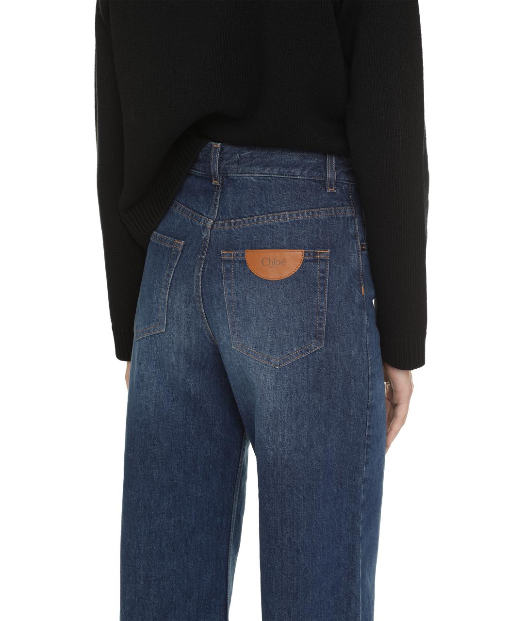 CHLOE Синие хлопковые прямые джинсы, фото 5