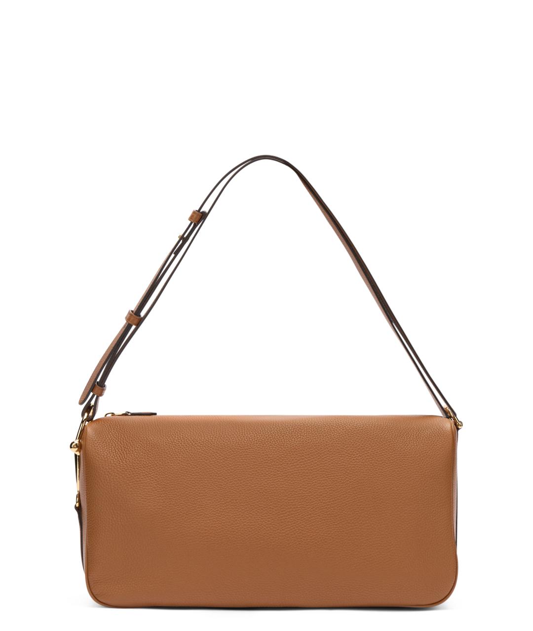 GUCCI Коричневая кожаная сумка через плечо, фото 1