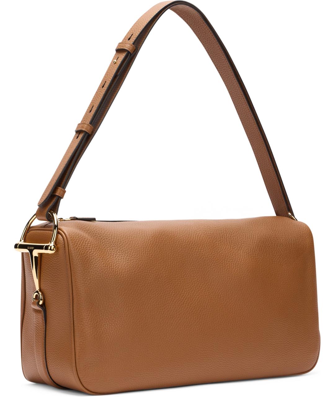 GUCCI Коричневая кожаная сумка через плечо, фото 3
