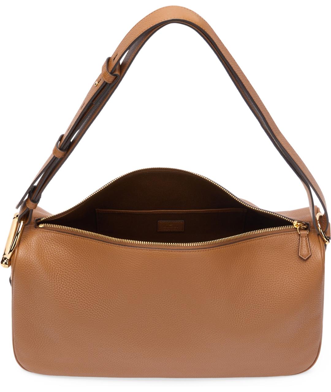 GUCCI Коричневая кожаная сумка через плечо, фото 5