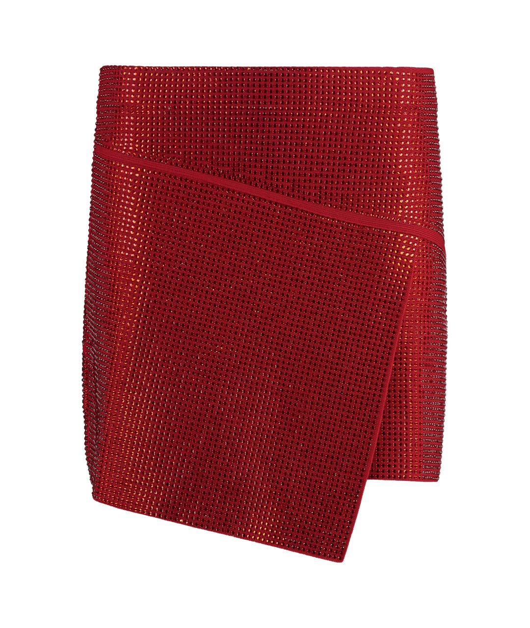 ANDREADAMO Красная вискозная юбка мини, фото 3