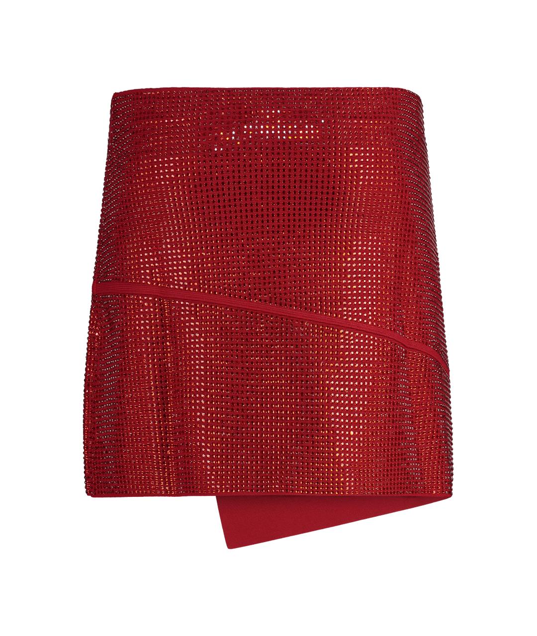 ANDREADAMO Красная вискозная юбка мини, фото 2