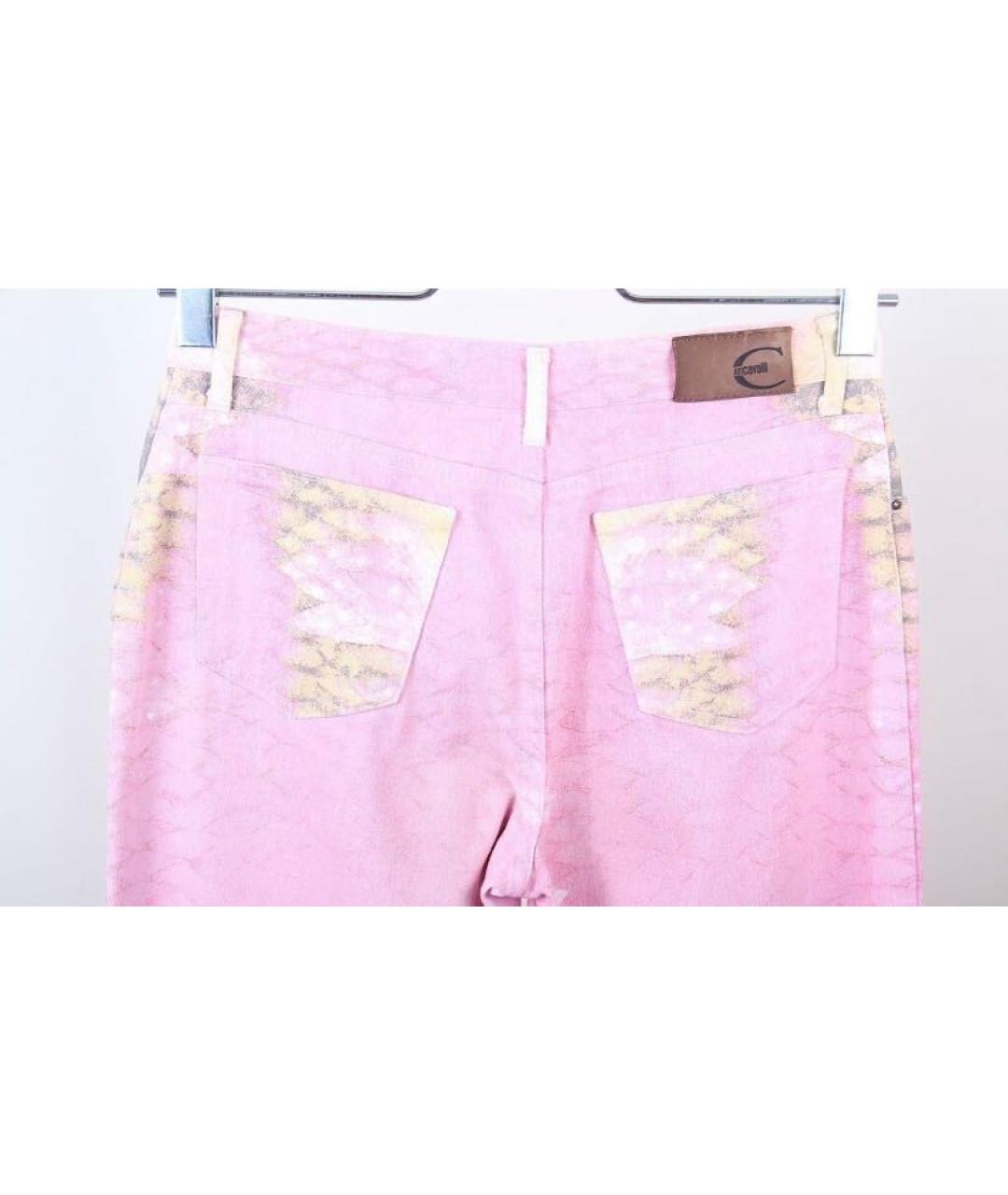 JUST CAVALLI Розовые хлопковые прямые джинсы, фото 4