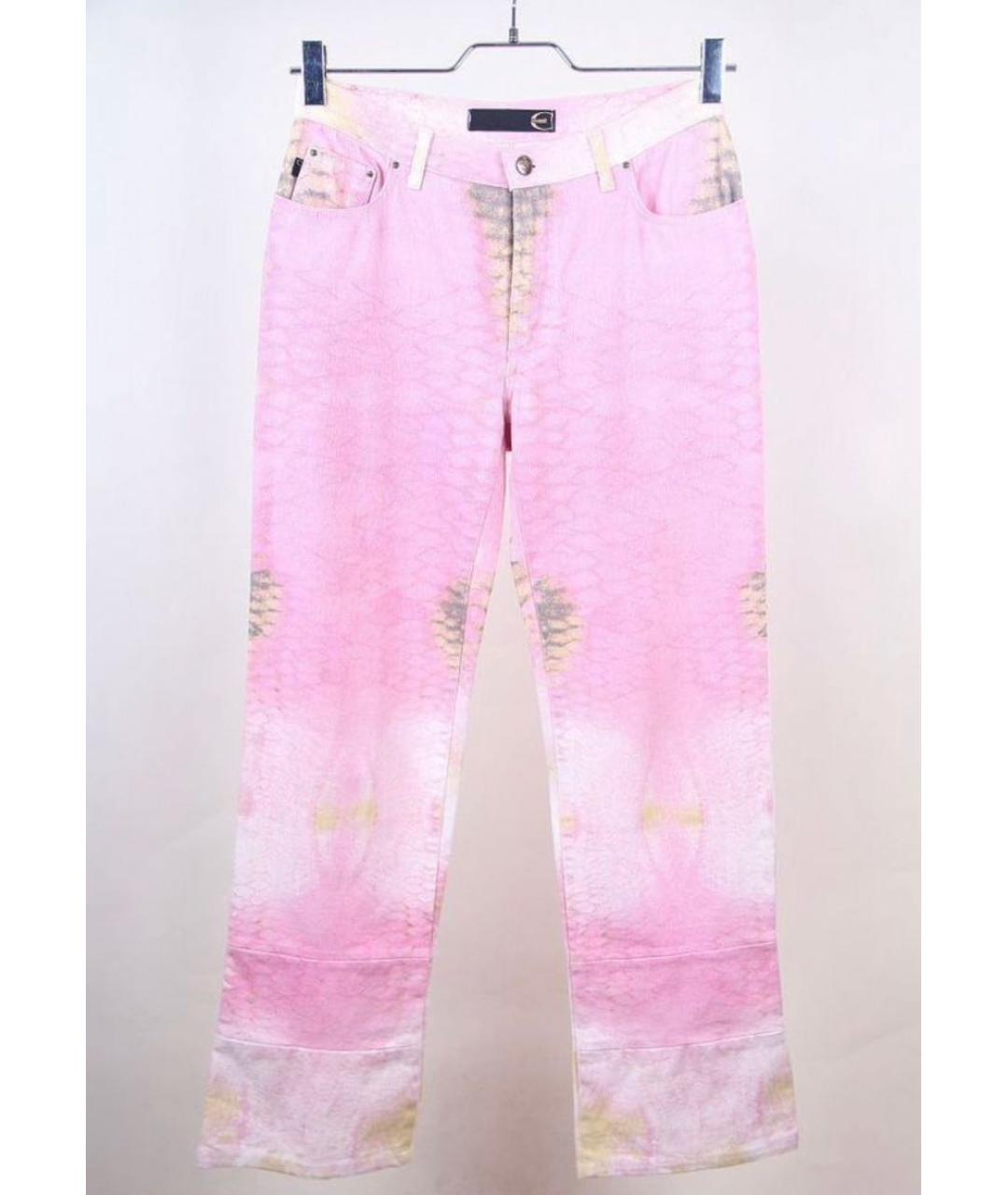 JUST CAVALLI Розовые хлопковые прямые джинсы, фото 9