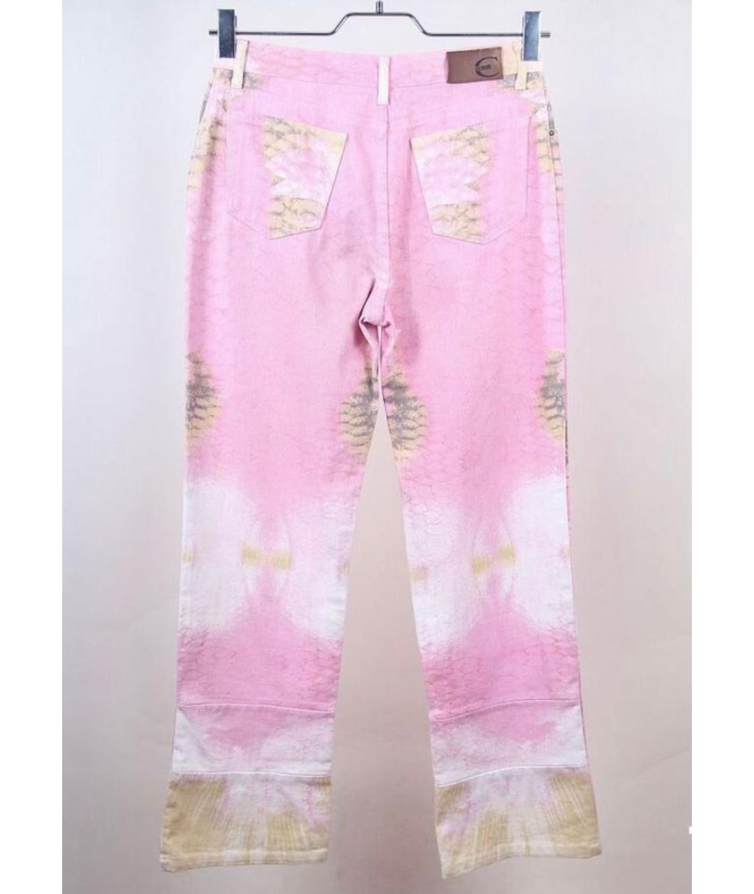 JUST CAVALLI Розовые хлопковые прямые джинсы, фото 2