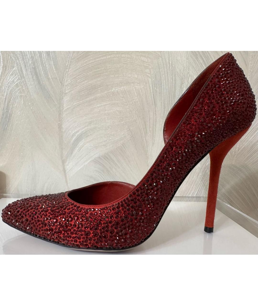 GUCCI Красные текстильные туфли, фото 5