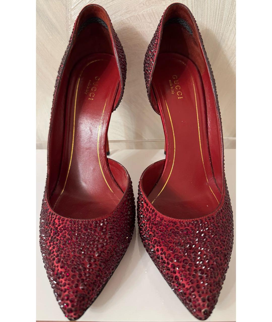 GUCCI Красные текстильные туфли, фото 2